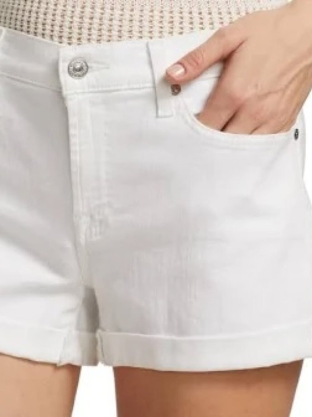 7 for All Mankind White Jean Shorts - Size 27